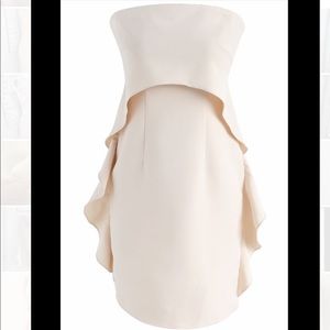Chickwish strapless ruffle dress cream new with tags